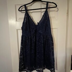 Torrid Navy Lace Babydoll Lingerie Dress